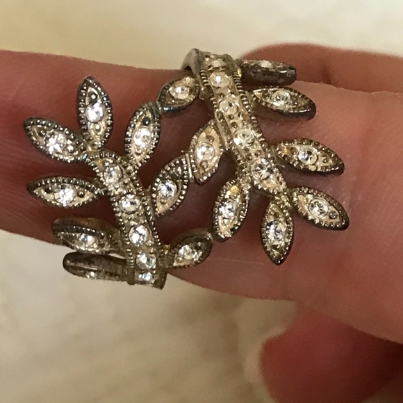 Set of 2 Rings - leaves and green stones - Picture 5 of 10